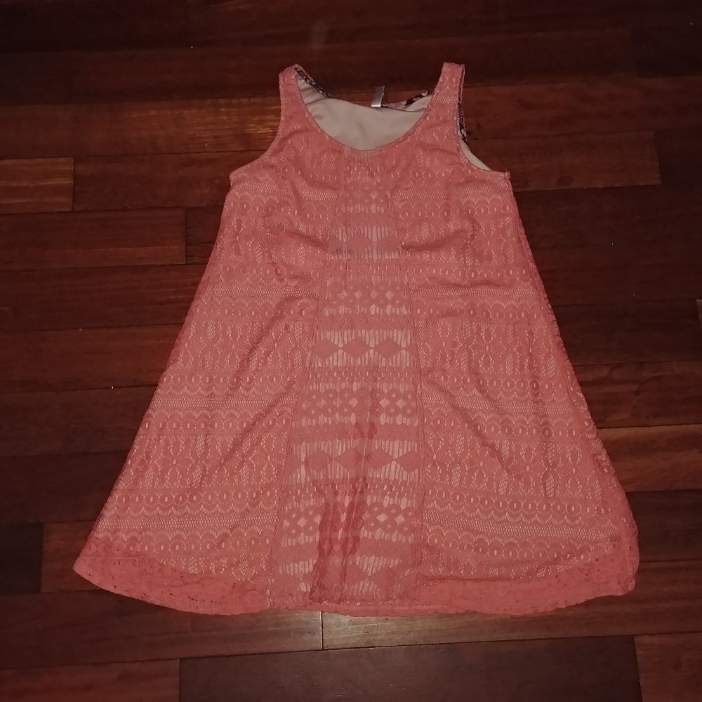 Xhilaration peach lace nude dress sz L *like new*